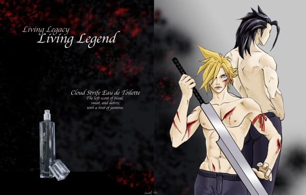 I also made a bloodless version, but this one was more popular. Even among Cloud fans.  (January 2010)