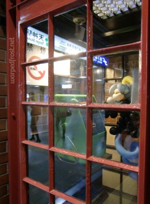 Balloon Seph in a British style red phone booth